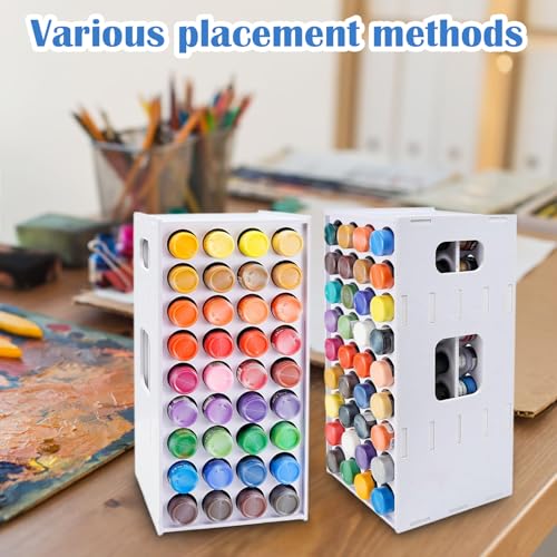 Image of 360 Acrylic Paint Organizer, 72 Holes, 2 Oz Craft Paint Holder Rack, White