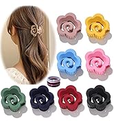 Hair Claw Clips 8 PCS Camellia Flower Hair Clips, Medium Cute Claw Clips for Women Girls, 2.1 Inc...