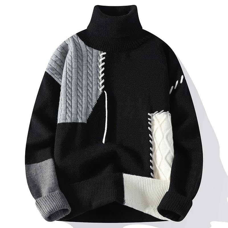 Men' Patchwork Sweaters Spring Autumn Winter Clothes Pull Oversize Classic Style Casual3