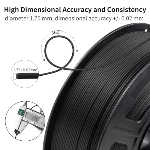 Image of IEMAI Carbon Fiber Nylon Filament 1.75mm, PA12-CF Matte Black 1kg | Carbon Fiber Reinforced for High Strength, Low Moisture Absorption, High Temperature & Wear Resistance for Industrial Parts
