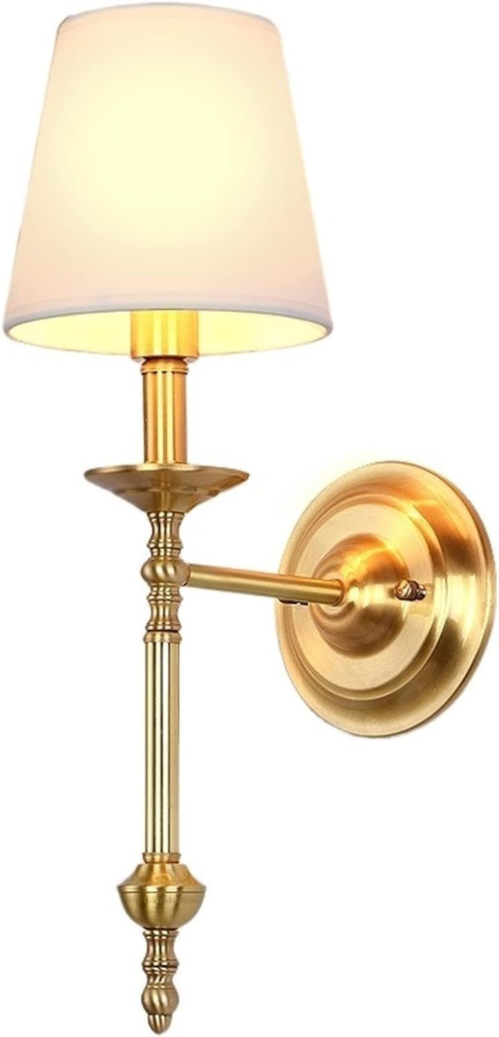 CWCQGH Wall Lamp Copper V-intage Lamp Lights Compatible with Home Living Room Lighting LED Sconce