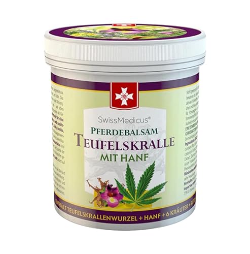 SwissMedicus Baume de cheval – Baume Gel de massage pour le dоs et les artiсulations, Régénérаtion efficace après un sport – Contient 25 extraits d'herbes - avec Devil Claw 250ml