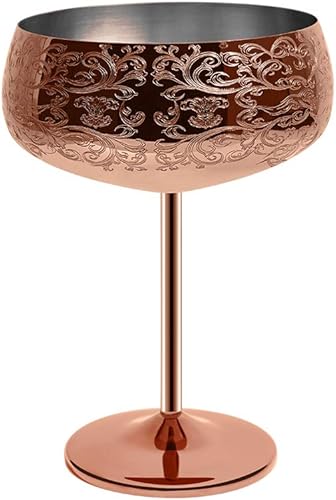 Miniatura 3 de Sky Fish Vaso de cóctel Martini de 14 onzas, acero inoxidable chapado en cobre, juego de 2 con 2 selecciones de cóctel