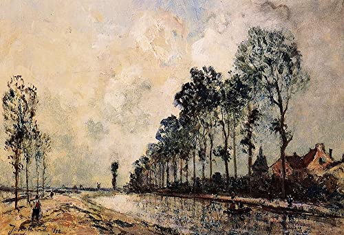 Tableau le canal d'Oorcq Aisne Jongkind decoration murale vintage 60x90