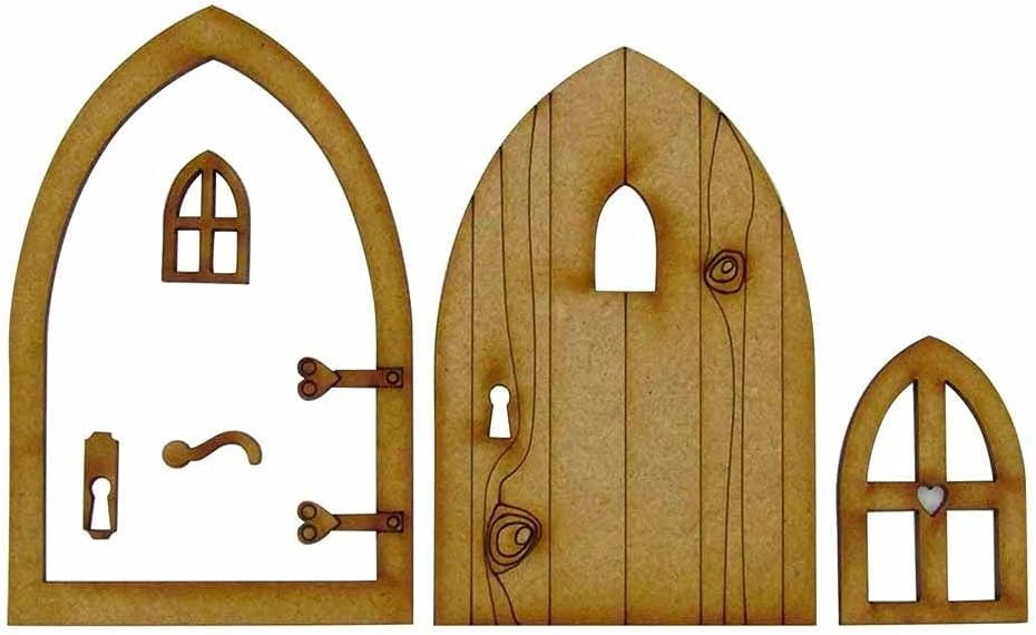 3D Wooden Fairy Garden Door Hand Made DIY Door Decoration Miniature Fairy Garden Signs Doll House Door Craft House Door 2021