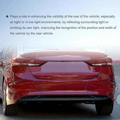 Image of 92406F2000 Rear Bumper Reflector Compatible with 2017 2018 Elantra Driver and Passenger Pair Replace # 92405F2000 HY1185118 HY1184118