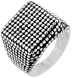 ♥ Tamaño:1.9CM; Peso:17GR Epinki Anillos de Hombre de Acero Inoxidable, Punto Cuadrado Forma Anillos de Boda Anillo de Matrimonio Anillos para Hombre Talla 25