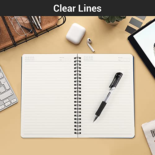 Eusoar Hardcover Spiral Ruled Notebook, A5 3Packs 5.5"X8.3" 120 Pages Blue Lined Travel Journal, Memo Notepad Sketchbook, Students College Office Business Subject Diary Ruled Book Journal-Royal #TOP6