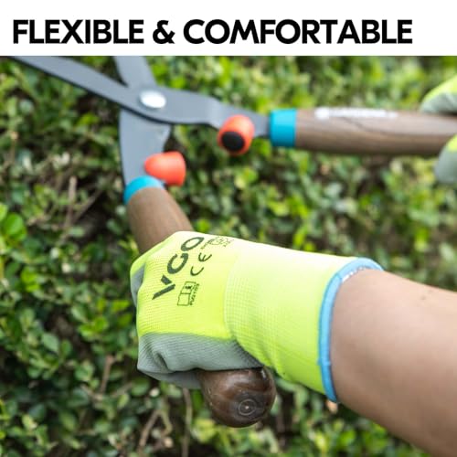 Image of Vgo... 15-Pairs Safety Work Gloves, Gardening Gloves, Polyurethane Coated, Dipping Gloves, Latex Free (Size M, Yellow, PU2103)