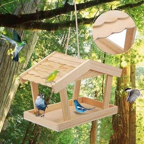 Maisonnette bois oiseaux pour arbre et clôture, style authentique - 3