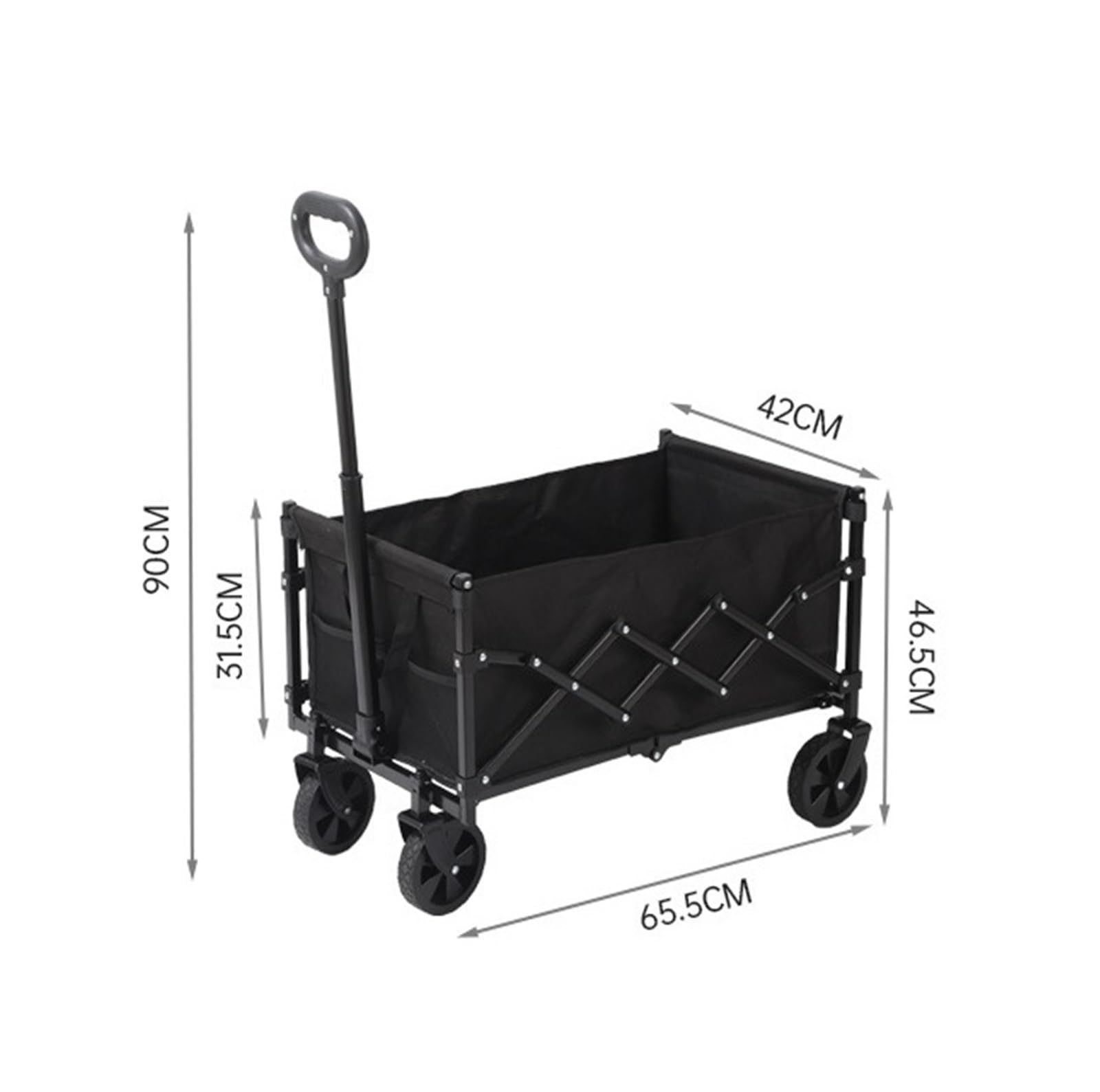 Carro de jardín plegable resistente para deportes, compras, camping y actividades al aire libre, carrito plegable para un fácil transporte
