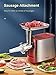 Electric Meat Grinder, Heavy Duty Meat Mincer, Sausage Stuffer Maker, Food Grinder with Sausage & Kubbe Kit, 2 Grinder Plates, Stainless Steel (Red)