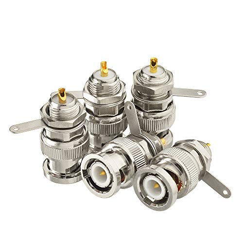 Superbat 5 Pezzi Adattatore BNC Femmina-femmina 50 Ohm – Per Telecamere Di Sicurezza, Monitor E Sistemi HD-SDI/3G-SDI/4K/8K
