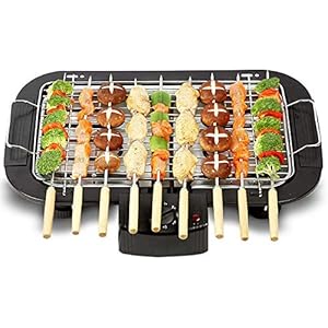 Portable Electric Smokeless Barbecue 2000W High Power Grill Indoor BBQ Grilling Table with 5 Adjustable Temperature fit…