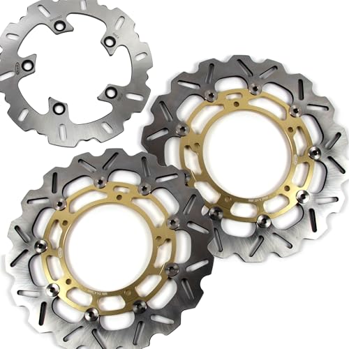 Disques de frein avant et arrière couleur or pour moto Yamaha YZF R6 de 2005 à 2016