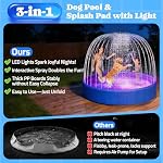 Pawtners 79" Foldable Dog Pool with Sprinkler & RGB LED Light, Collapsible Hard Plastic Swimming Pool for Small Large Dogs Cats and Kids, Portable Pet Bathing Tub Wading Pool for Backyard Camping Blue - Image 2