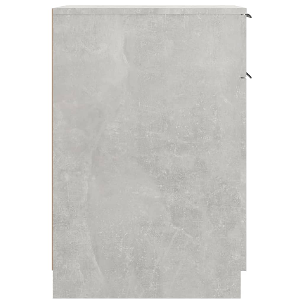 Armadietto da Scrivania Grigio Cemento 33,5x50x75 cm in Legno Multistrato con Cassetto e Scomparti, Mobile da Ufficio Organizzatore per Documenti e Libri, Design Minimalista