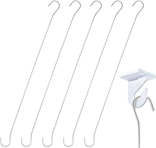 50 Pack Clip Strip Double C Display Hook Ceiling and Window Sign Holders, 36" L,