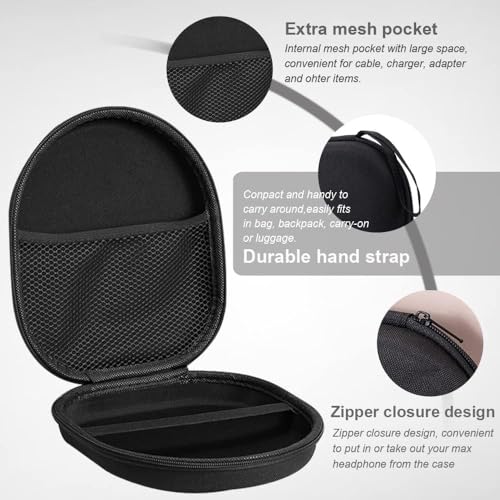Image of VERTUS Headphone Carrying Hard Storage Bag Pouch Case Cover for Anker Soundcore Q10 / Life Q20I / Q20i / Q30 / Q35 / H30i / Q20 / Q40 / Q45 / Q20+ (Black)