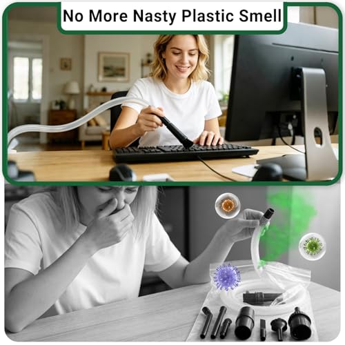 Image of EZ SPARES Vacuum Crevice Attachment Kit,Micro Cleaning Tools for Car, Keyboard, Vents & Tight Spaces, Compatible with Most 1-1 /4 Inch Hose Vacuums,Odor-Free (with A Storage Bag)