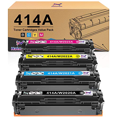 Up To 50% OFF HaloFox Compatible Toner Cartridge Replacement for HP 414A W2020A W2021A W2022A W2023A for HP Color Laserjet M454dw M454dn MFP M479fdw M479fdn Printer (Black Cyan Magenta Yellow, 4-Pack)