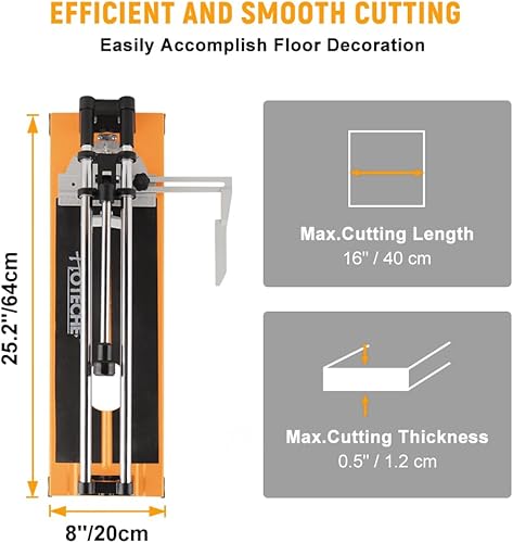 Miniatura 2 de Hoteche Cortador de azulejos manual de 16 pulgadas 3 en 1 cortador profesional de azulejos de cerámica de porcelana con rueda de puntuación de