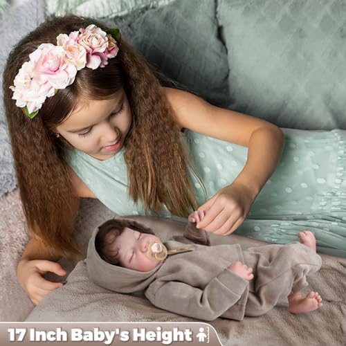 Muñeco Reborn Bebé Realista 17 Pulgadas para Niños 3+ miniatura 6