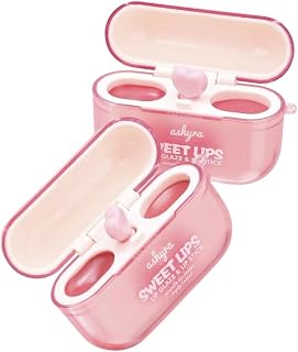 Ashyra Heart Lip Gloss Duo - Cute Earbuds Case, High-Shine & Moisturizing Lip Color Set (Pack of 2) Price In India