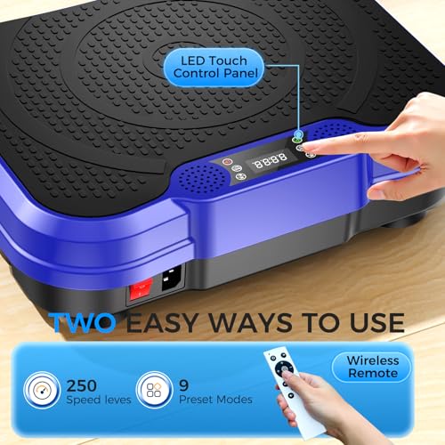 Image of Vibration Plate Exercise Machine,Vibration Plate for Lymphatic Drainage Power Vibration Plate Machine Support 450 Lbs 250 Adjustable Speeds,Vibrating Plate Shake Plate Weight Loss