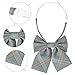 Elerevyo Women's Pre-tied Bowties Adjustable Colorful Plaid Tartan Checked Bow Ties for Costume One Size Slate Blue