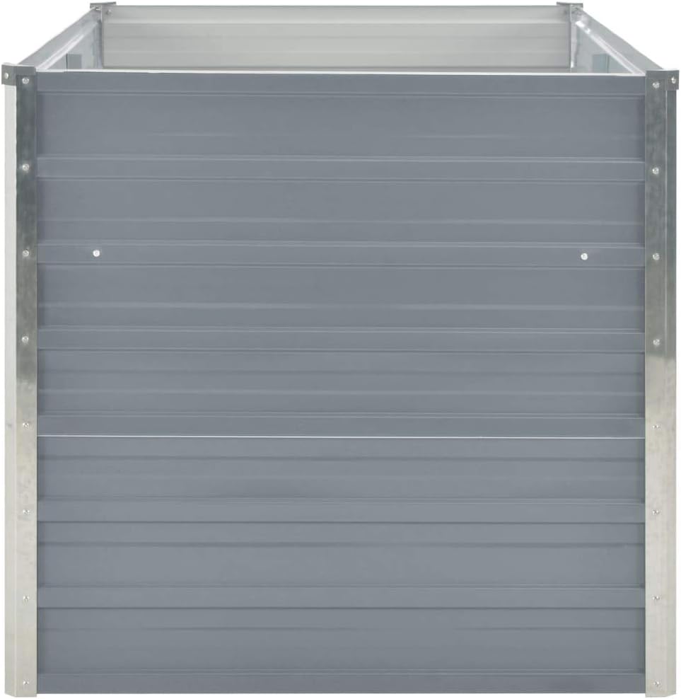 Tidyard Raised Garden Bed, Galvanized Steel Large Outdoor Planter Box 63x31.5x30.3 inches for Vegetables Flowers Herbs in Garden Patio Balcony