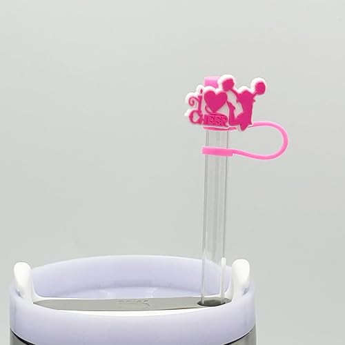 Miniatura 9 de 9 tapas de popote para vasos Stanley de 30 y 40 onzas, 0.4 pulgadas de ancho, bonitas puntas de silicona para cubrir popotes de silicona compatibles