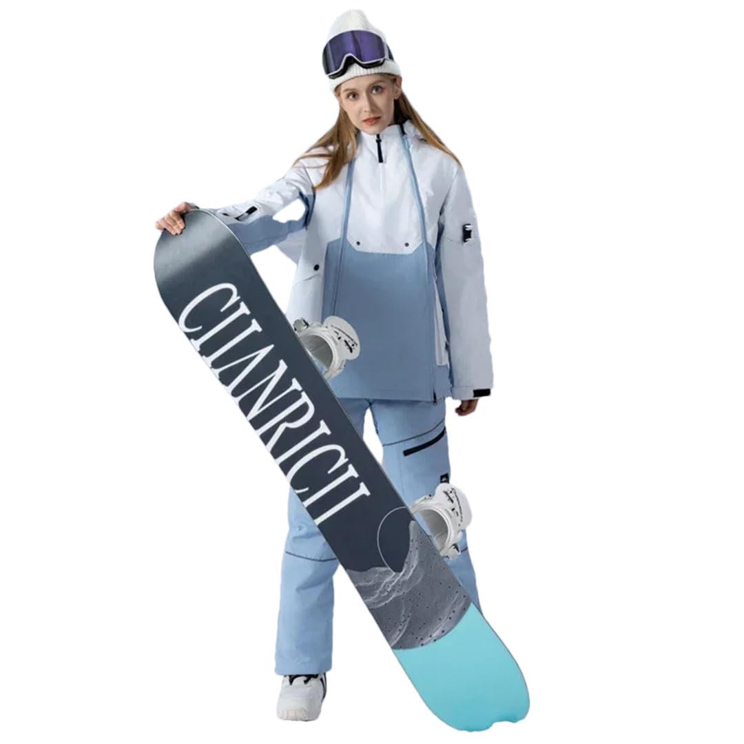 Giacca da donna con cappuccio pantaloni caldi vestiti da neve caldi set sci sport all'aperto montagna snowboard costume vestiti come da immagine 5 XL, come da immagine., XL