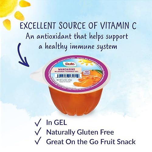 Image of Dole Fruit Bowls Mandarins in Orange Flavored Gel Snacks, 4.3oz 36 Total Cups, Gluten & Dairy Free, Bulk Lunch Snacks for Kids & Adults (Pack of 2)