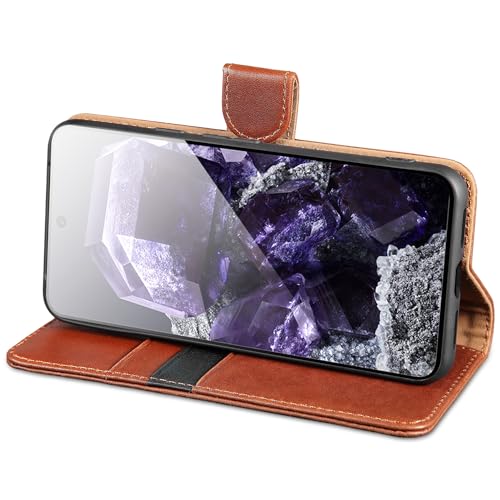 Étui Pixel 8 portefeuille marron pochette pratique pour sorties - 6