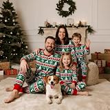 Feionusin Family Christmas Pajamas Matching Sets, Xmas Pjs Sets Holiday Sleepwear Matching Pajamas Long Sleeve Nightwear Set（Large, for Men, 01-Green/Reindeer