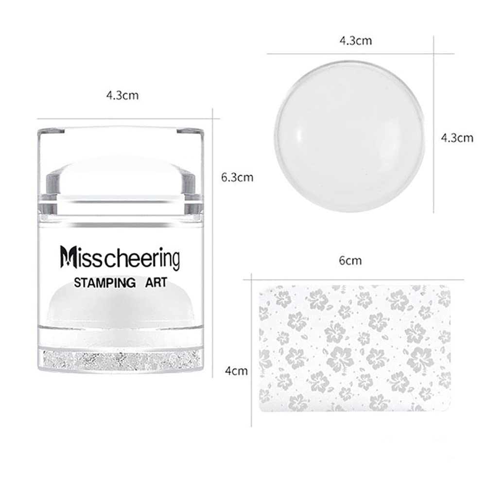 Misscheering Clear Wide Dual Ended Jelly Nail Stamper with 4.3 Cm Stamp Head 2