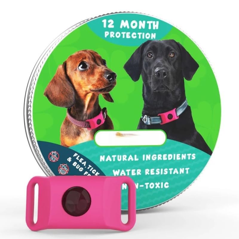 Fursure Pendant for Dogs-fursure Natural Flea& Tick Pendant 2.0, Effective Dog Flea Collar (Pink)
