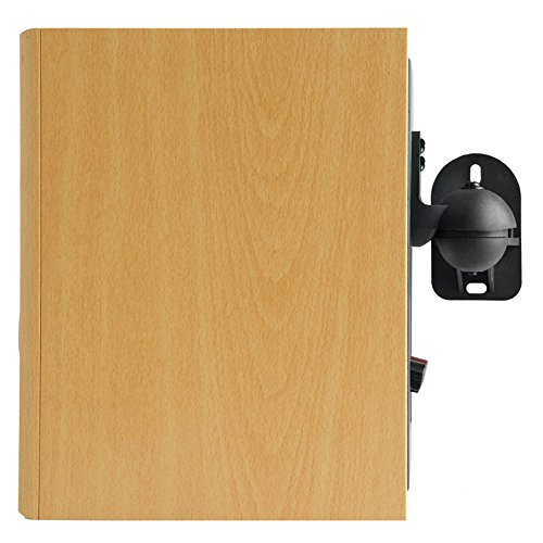 Vonhaus Black Wall Mount Speaker Brackets X 2 | 7.7Lb Weight Capacity | Swivel & Tilt #TOP4