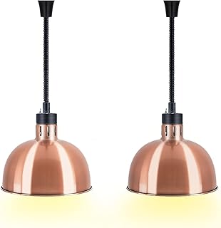 YMJOINMX Food Heat Lamp 2 Pack Food Warmer Lamp with Bulb Food Heating Lamp Commercial Food Service Heat Lamp 110v