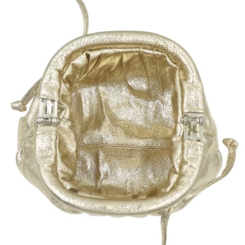 MINGSEECESS Women Fashion Cloud-Shaped Dumpling Bag Metallic Ruched Crossbody Cell Phone Bag Clutch Shoulder Handbag2