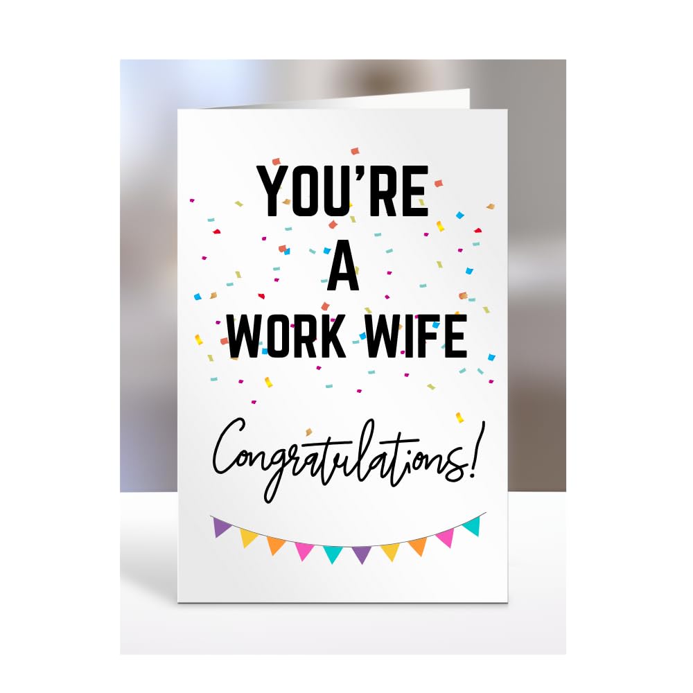 You're a Work Wife card, gifts for men, women, him, her, female, male, presents for Christmas, new, congratulations, baby, you are, A5-173_226 โ image 1