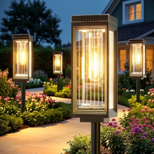 ELECLINK Solar Pathway Lights Outdoor, 6 Pack Upgraded Solar Lights Outdoor Waterproof, Bright Up to...