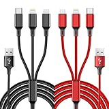 Qi Gxinr Multi Charger Cable,3 in 1 Charging Cables (4.1ft),USB to Micro USB, IP, Type C Cable Mobile Phone Chargers Cables for iPhone,Samsung,iPad,Xiaomi and more