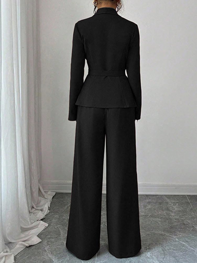 ORANDESIGNE Hosenanzug Damen Festlich Elegant Anzug Set Zweiteiler Hochzeit Modern Hosenanzug Business Blazer Anzughose 2 Teiler Freizeitanzug