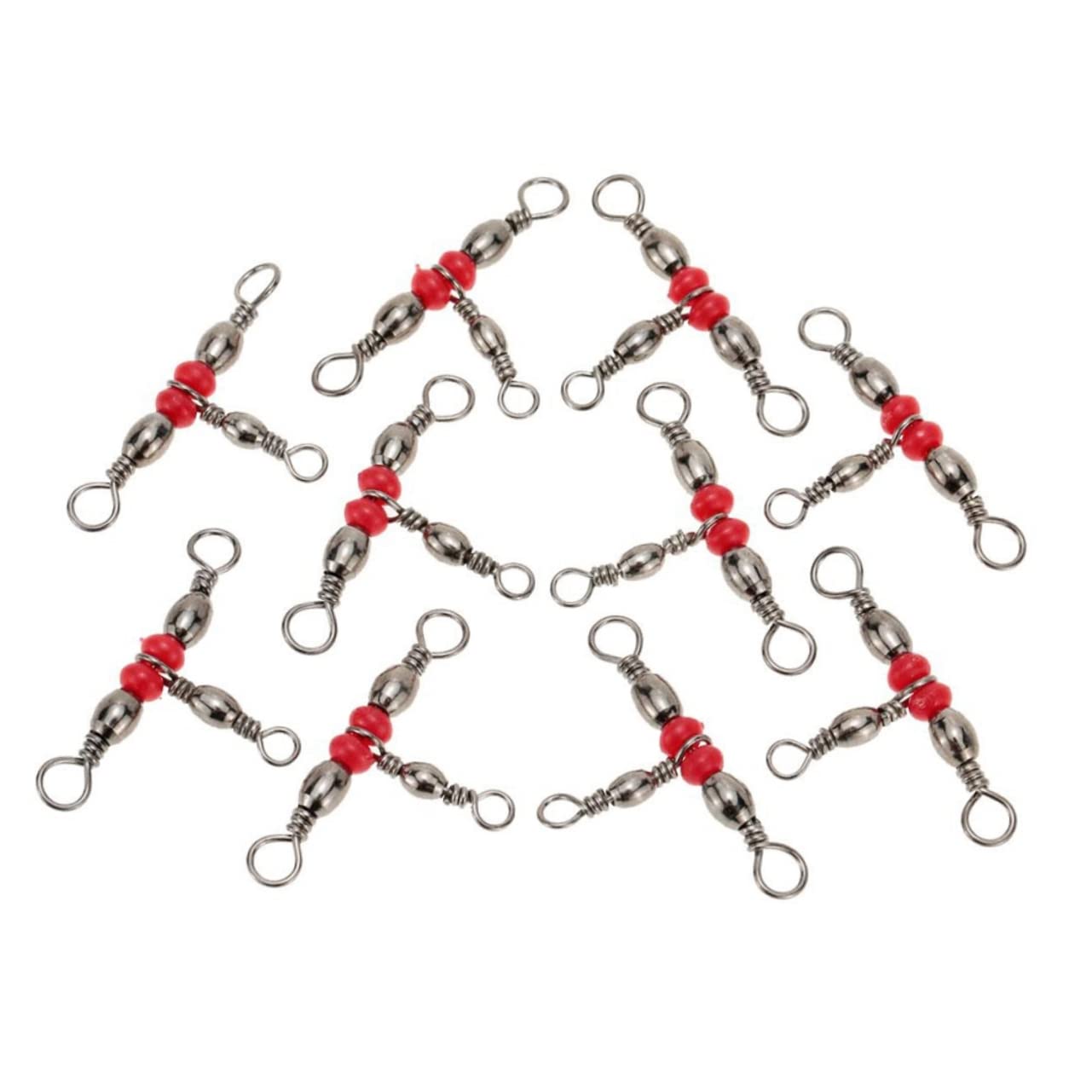 POPETPOP Lot De 3 Connecteurs Démerillons De Pêche À 3 Voies Pivotants Et Flexibles pour Ligne De Pêche en Eau Douce 100 Pièces X 3