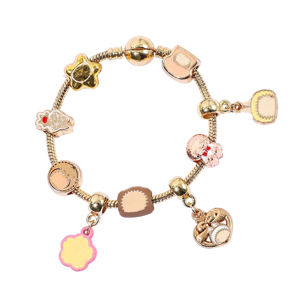 Bracelets for Girls Women Gold Metal Cartoon Hand Chain Cute Jewelry Gifts with Removable Charms and Adjustable Chain-image-37