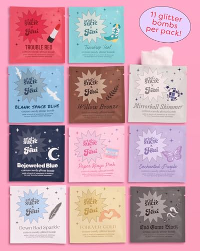 Image of xo, Fetti x Art of Sucre Eras Cotton Candy Glitter Drink Bombs - 11 pc, Edible Glitter | Bachelorette Decorations, Birthday Party Favor, Concert Supplies, Bridesmaid Gift, 21st Bday Drinkware Accessory