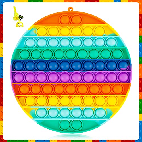 Jumbo Push Pop Fidget Toy 100 Bubble Sensory Figetget, Rainbow Mega Giant Huge Large Big Cheap Popitz, Poppop Poop Popper Po Poppit Simple It, Special Needs Squeeze Relieve Its Gift
