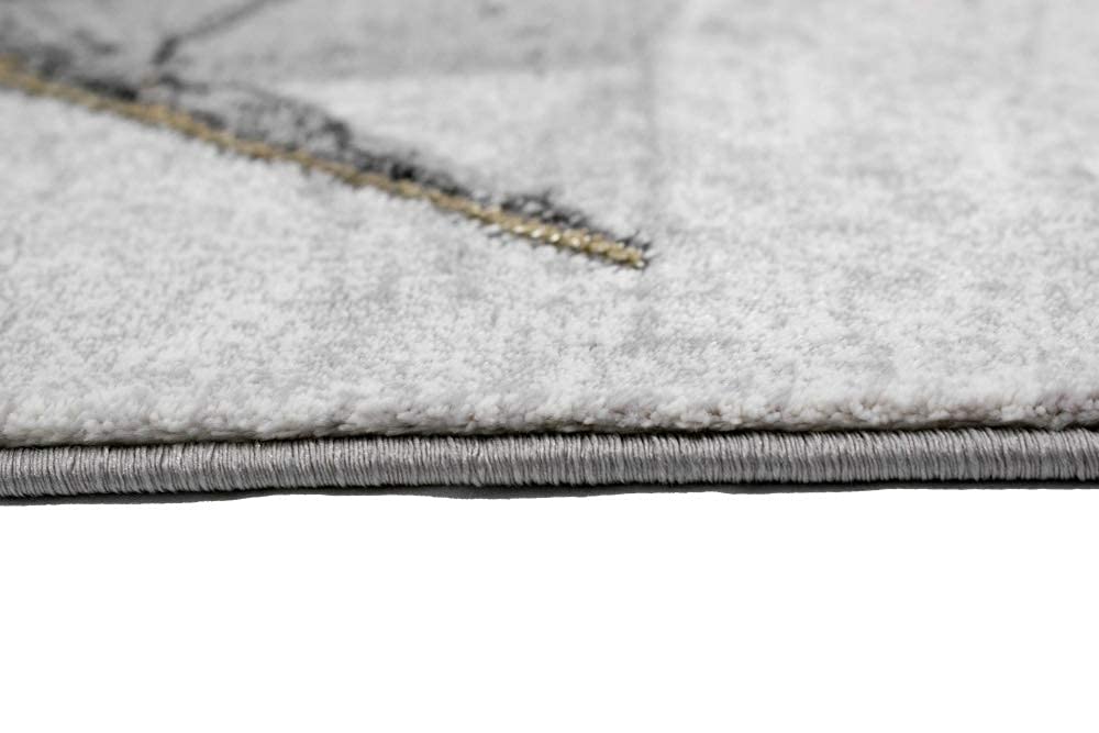 Tapis de salon moderne tapis abstrait en gris crème or Größe 60x110 cm